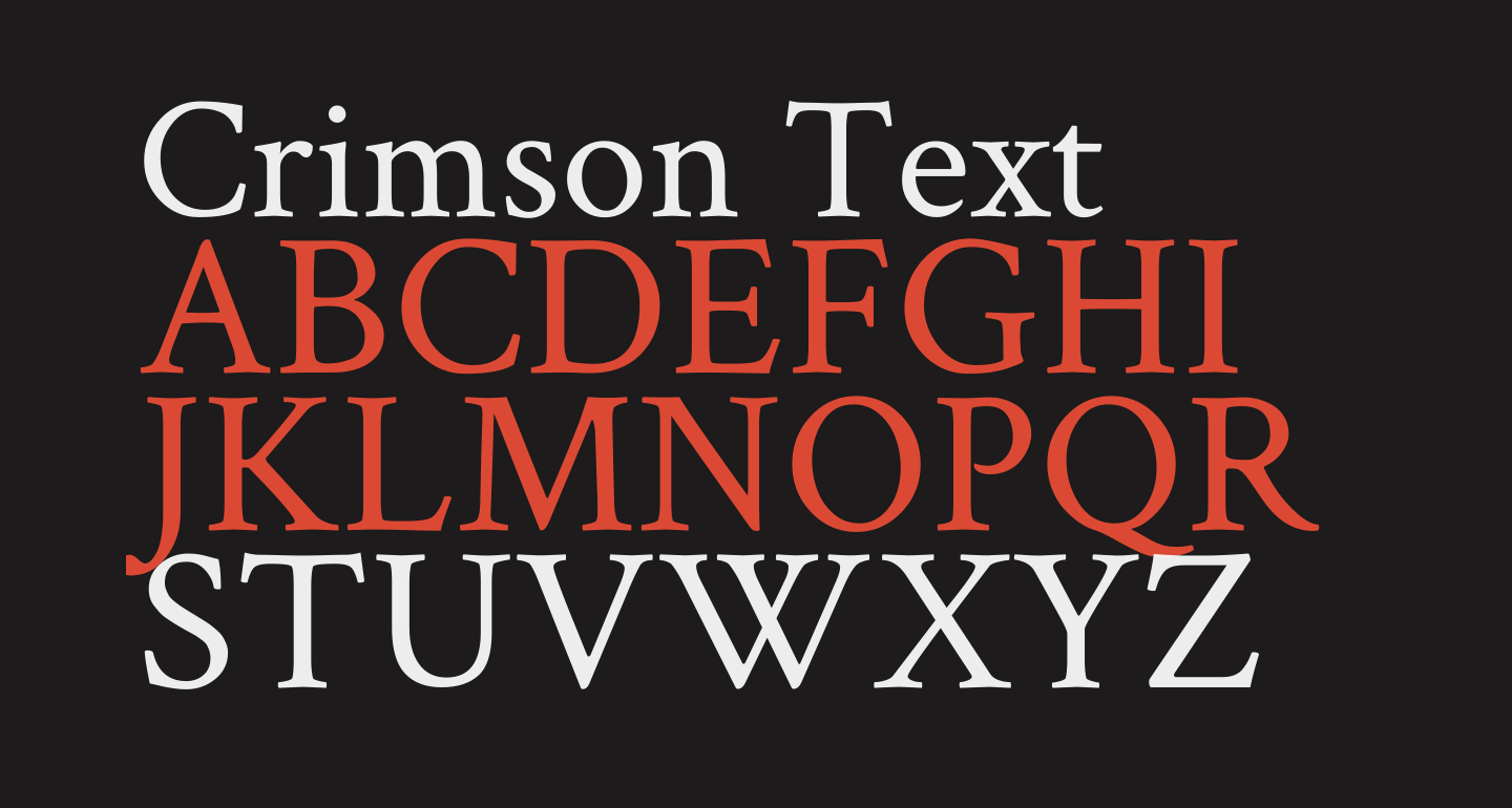 Crimson Text en Inter typografie showcase
