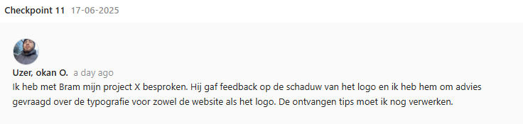 Feedback van docent Bram